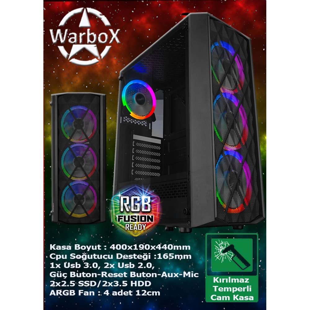 WarboX Pars 16gb Ram X5650 İşlemci 256gb SSD R7 240-4gb E.kartı 22
