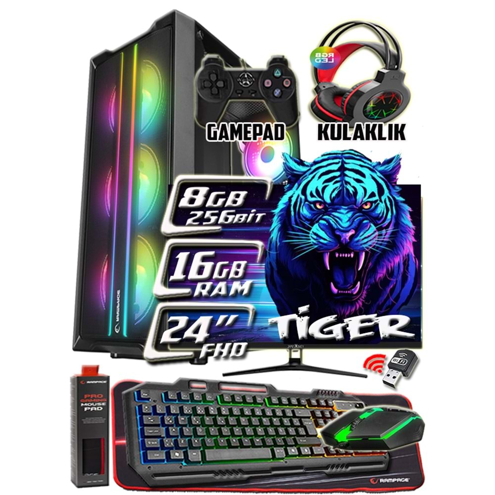 WarboX TİGER 8GB Ekran Kartı Rx580 DDR5 Xeon X5650 16gb Ram 256gb Ssd 250gb Hdd 24