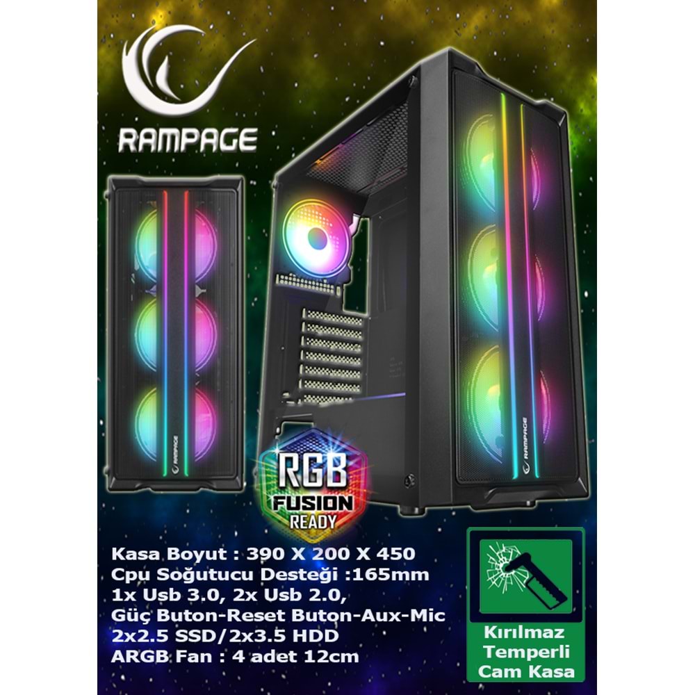 WarboX TİGER 8GB Ekran Kartı Rx580 DDR5 Xeon X5650 16gb Ram 256gb Ssd 250gb Hdd 24