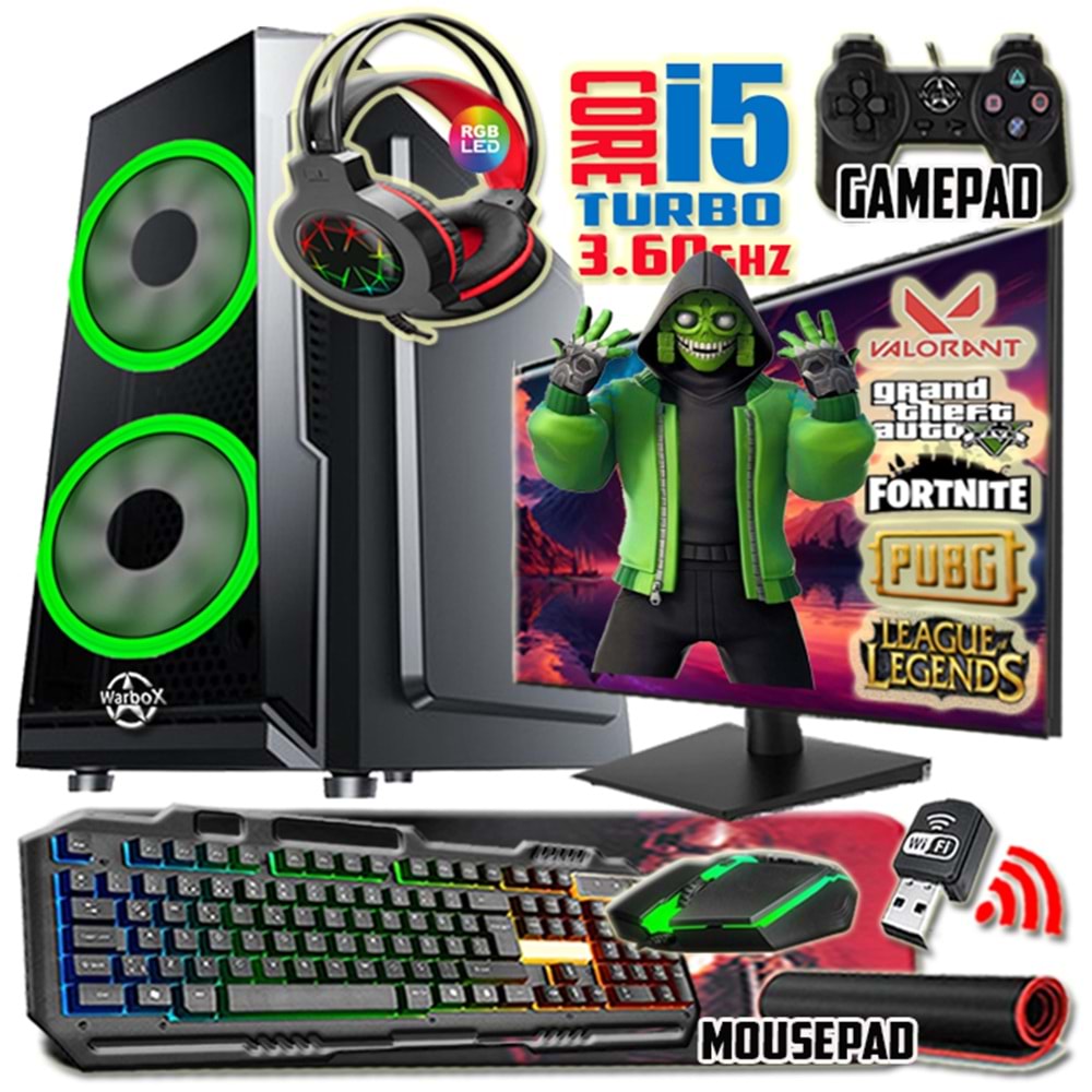 WarboX MAMBA İntel-i5 Turbo:3.90ghz 16gb Ram 250gb Ssd 250gb Hdd R7 240-4gb E.kartı 24
