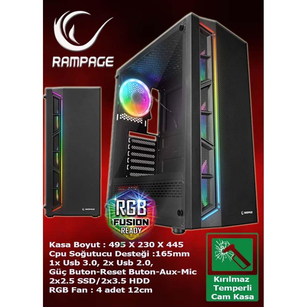 WarboX MONKEY Xeon X5650 16gb Ram 256gb Ssd 250gb Hdd RX580 DDR5 8GB E.Kartı 24