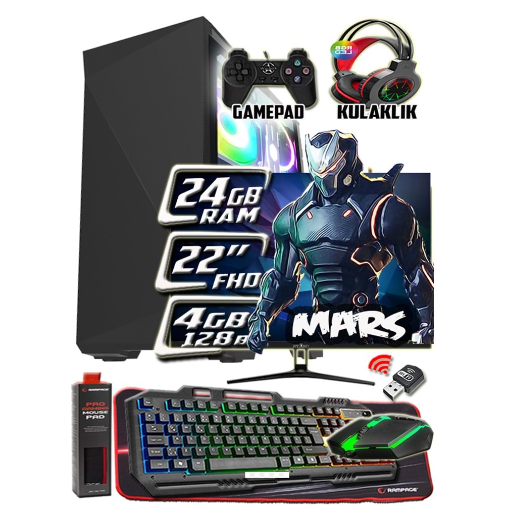 WarboX Mars i5 4570s 24gb Ram 256gb Ssd 250gb Hdd R7 240-4gb E.kartı 22