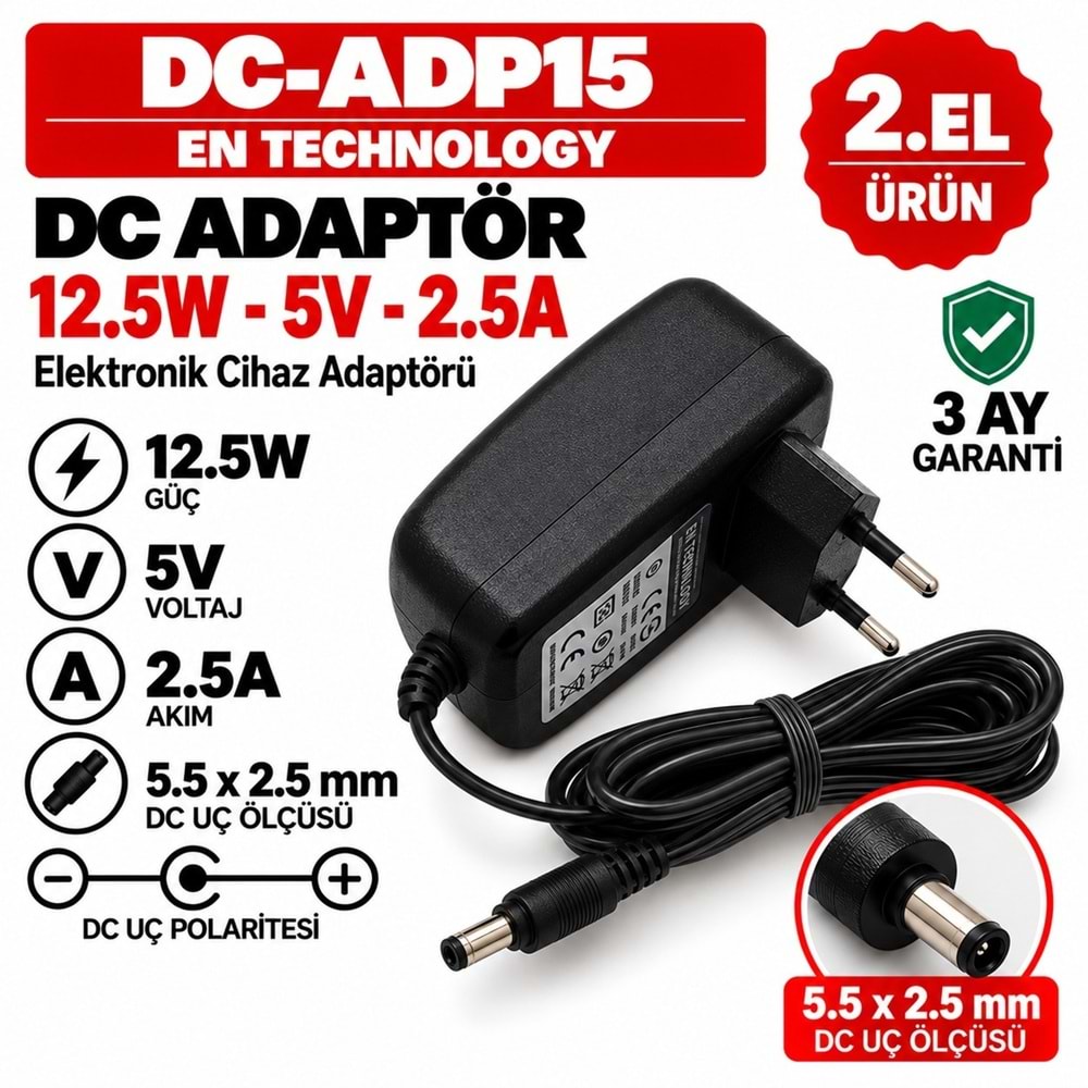 ADAPTOR NC 1005 PS0400-DY - 5W - 5V - 1A / 5.5 × 2.0 mm - 2.El Switch Adaptörü