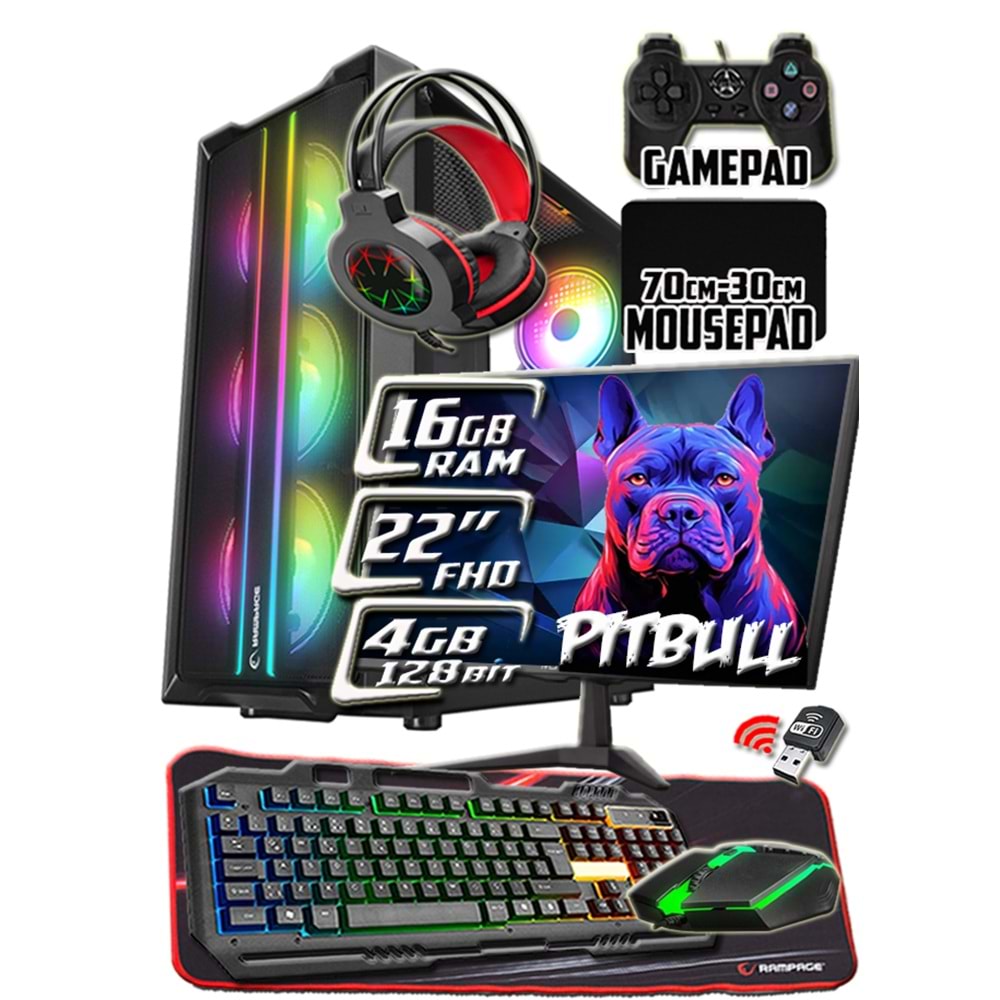 WarboX Pitbull X5650 İşlemci 16gb Ram 256gb SSD R7 240-4gb E.kartı 22