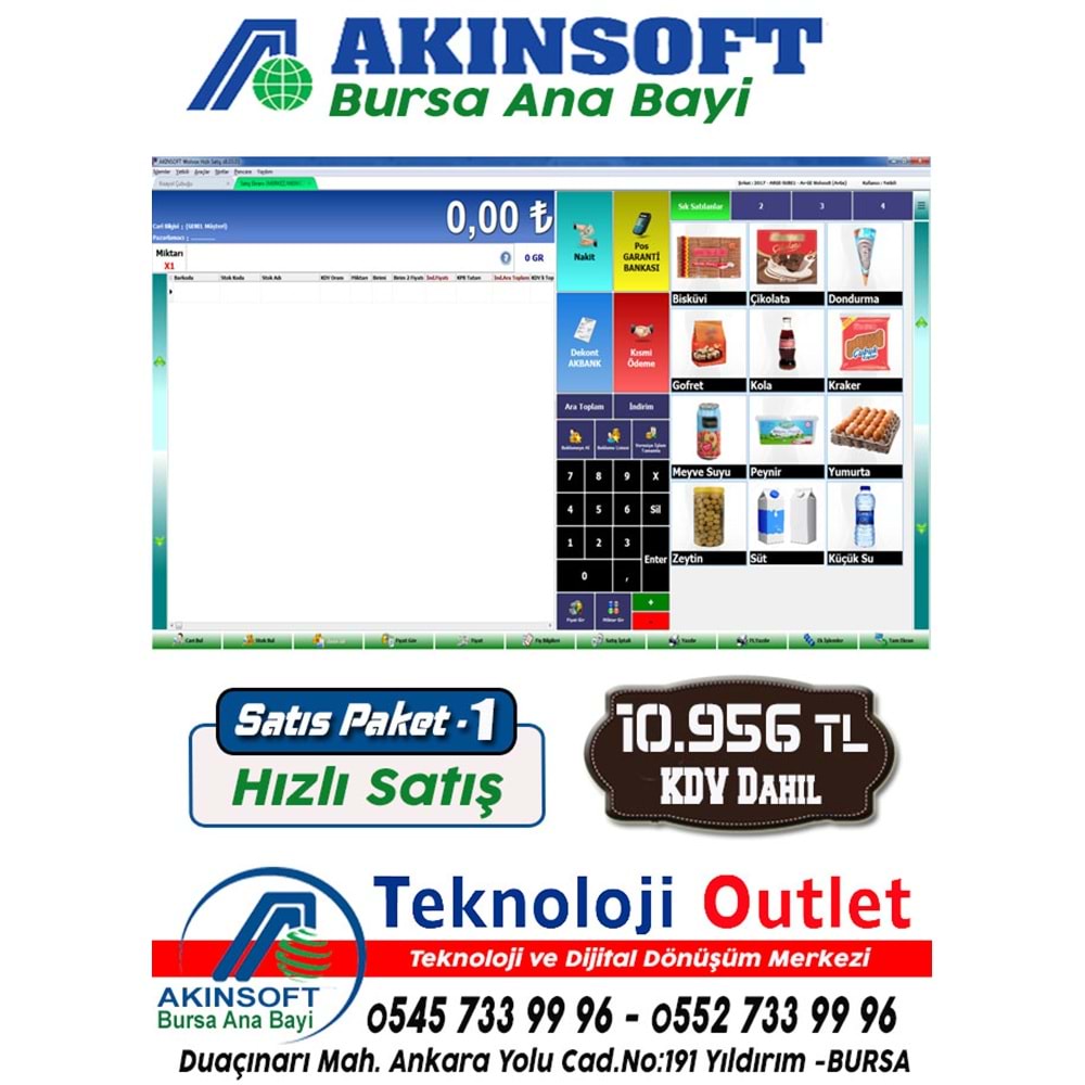 Akınsoft Anabayi TeknolojiOutlet Paket 1 Hızlı Satış