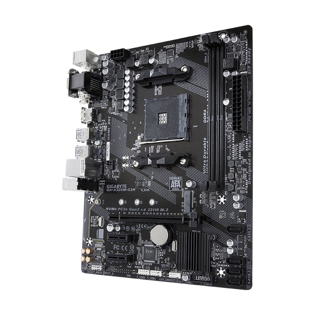 Gıgabyte A320M S2H 3200MHz DDR4 Soket AM4 M.2 HDMI DVI VGA mATX Anakart