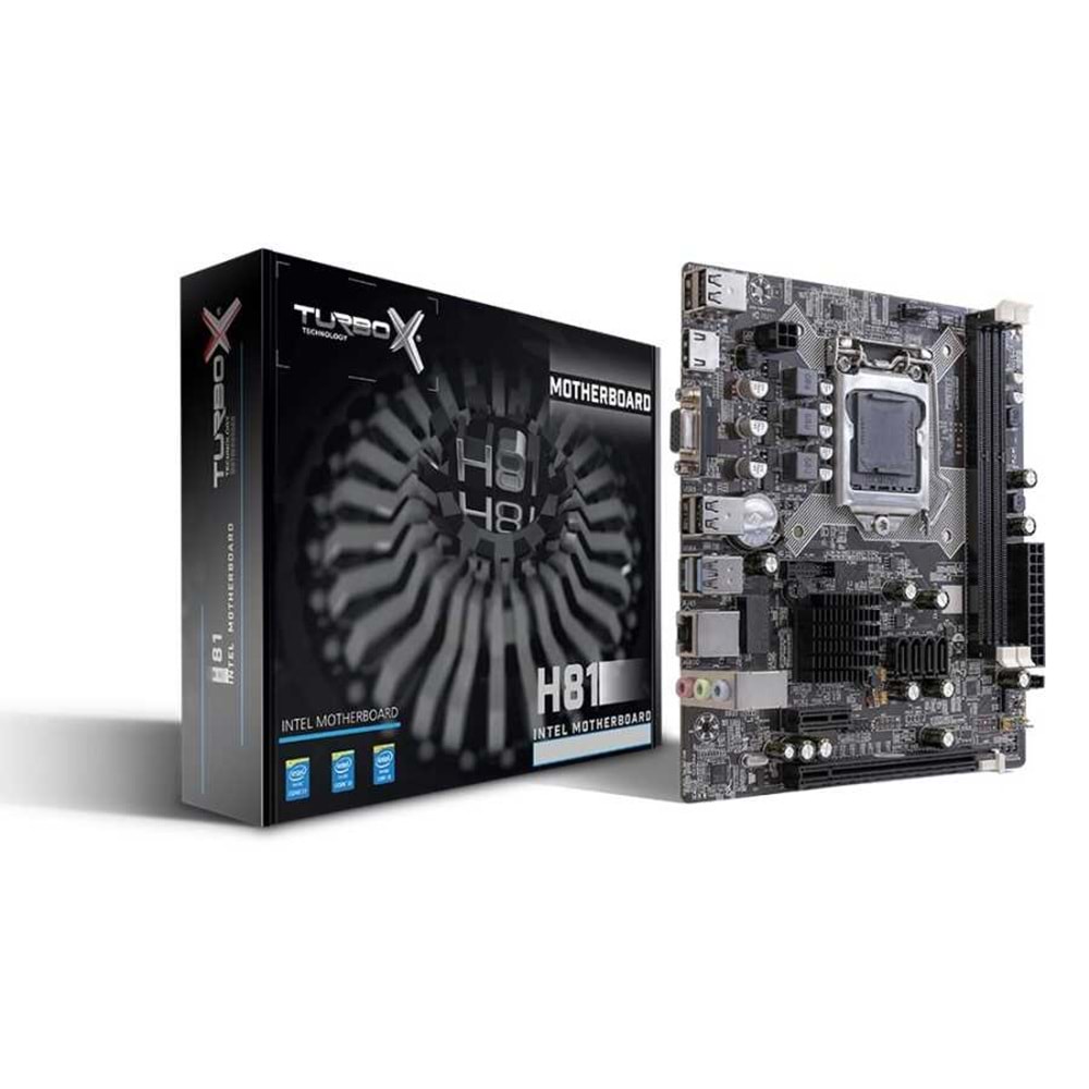 Turbox Work Team H81 M.2 SATA DDR3 1600 MHz USB 2.0 VGA HDMI SES G.LAN 1150p 4.GEN Anakart