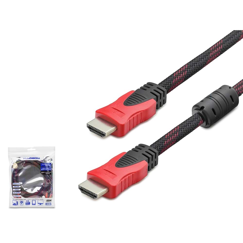 Hadron HDX2012 İp Örgü 1.5m Hdmi Kablo 1.5MT