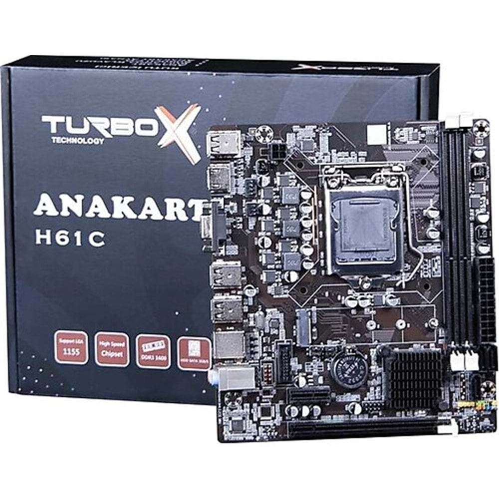 Turbox Work Team H61C DDR3 1600MHZ USB 2.0VGA HDMI 1155P 2.3.GEN ANAKART