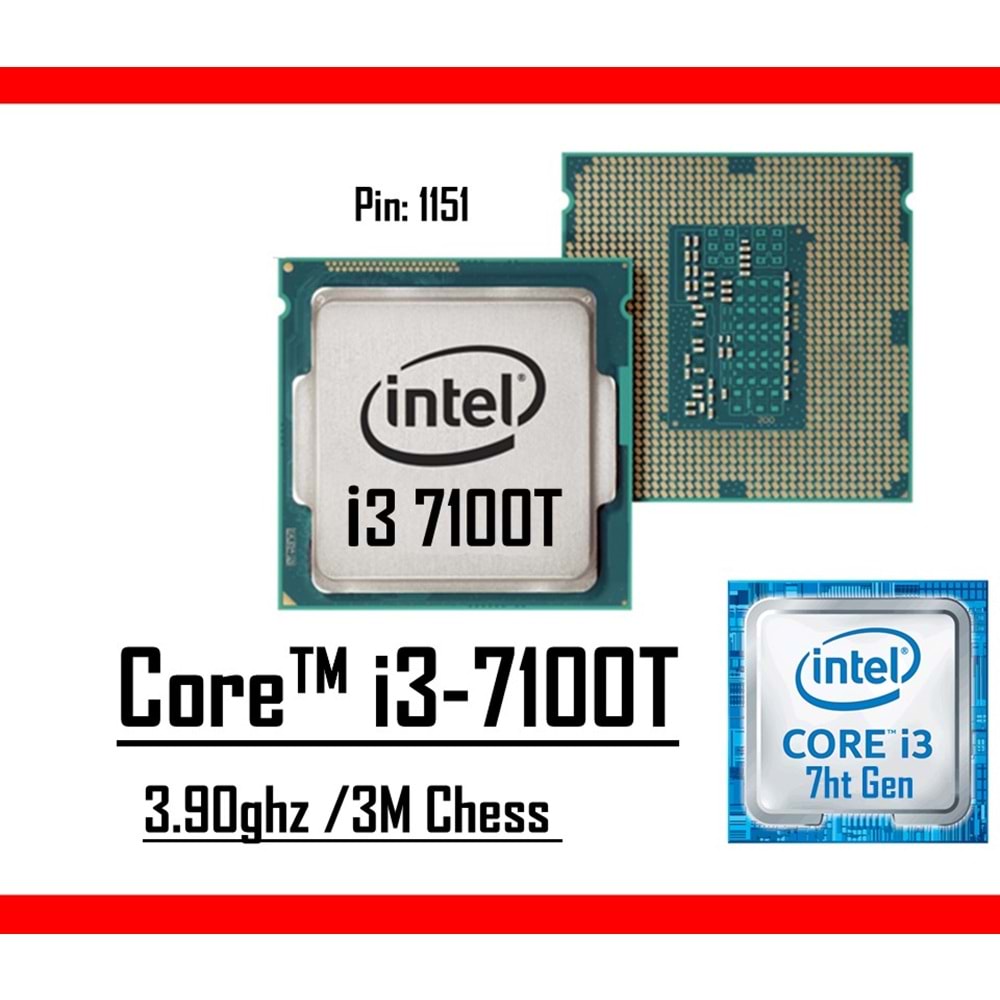 Intel® Core™ i3 7100T 3.40 Ghz 3mb Cache Lga 1151p Tray Masaüstü Bilgisayar İşlemci
