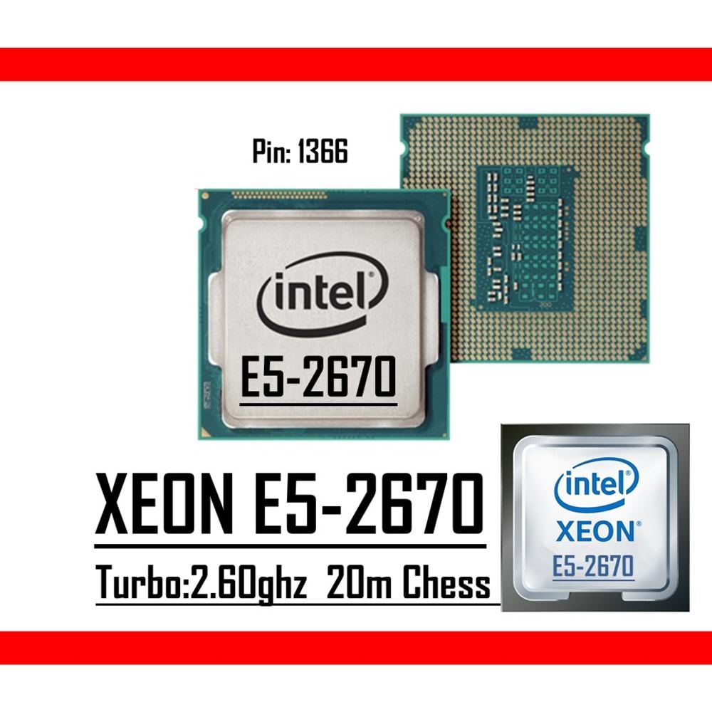 Intel® Xeon® E5-2670 2.60 GHz 20mb Cache Lga 2011p Tray Masaüstü Bilgisayar İşlemci