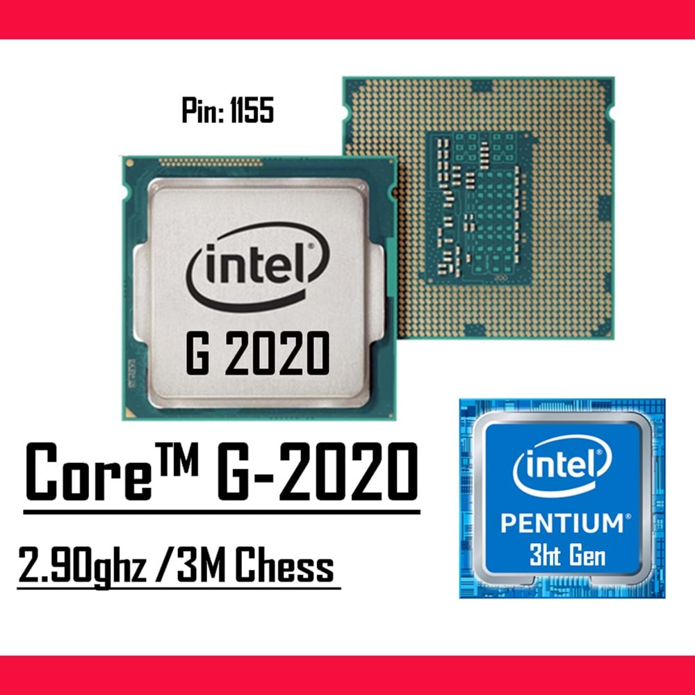 Intel® Pentium™ G2020 2.90 Ghz 3mb Cache Lga 1155p Tray Masaüstü Bilgisayar İşlemci
