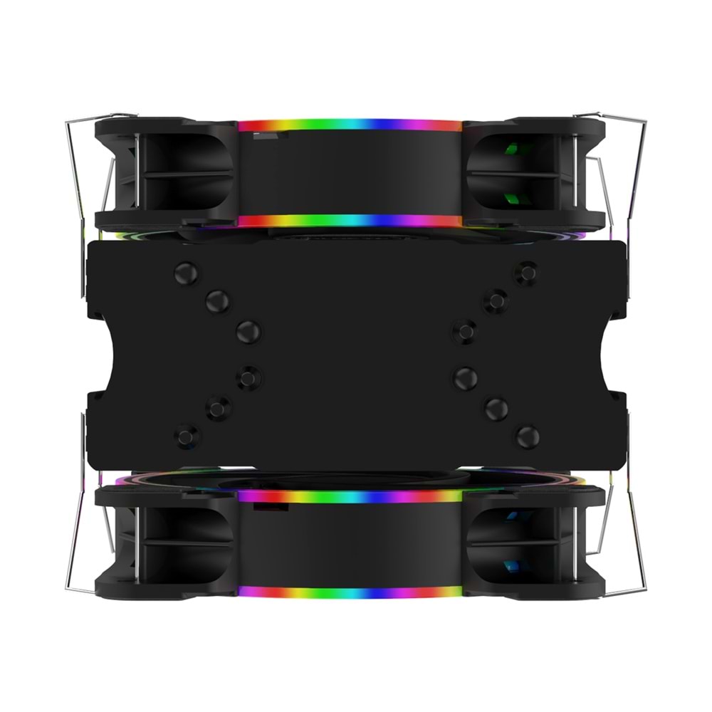 Rampage ICED120-RGB 42.5CFM 2000RPM Çift 12cm AMD/Intel LGA1200 Uyumlu S-RGB Hava Soğutmalı CPU Fan