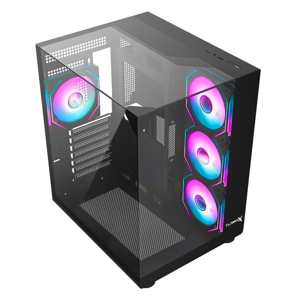 Turbox Teras Akvaryum Cam Tasarım 4XARGB Fan USB 3.0 ATX Oyuncu Bilgisayar Kasası