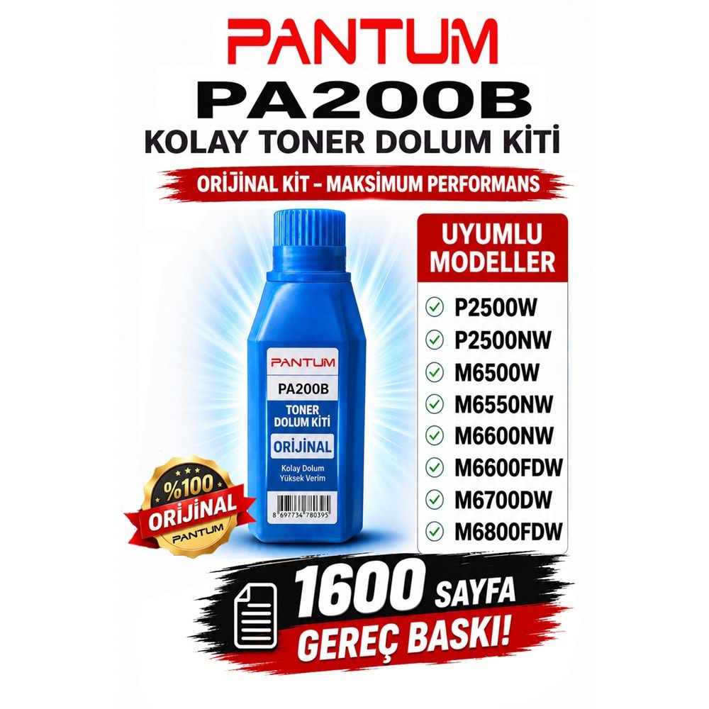 Pantum PA-200B Refil Orijinal 1600 Sayfa Dolum Kit