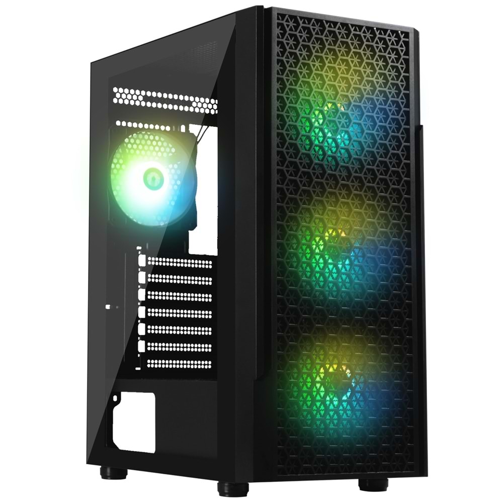 BitFenix PROTON 4*120mm FRGB Fan Siyah 1*Usb3.0 2*Usb2.0 Tempered Glass Oyuncu Kasası