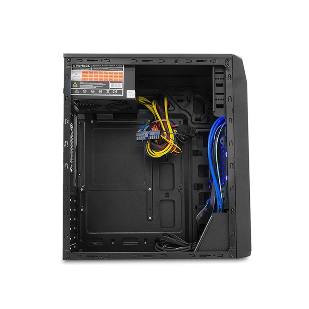 Rampage Castrum Siyah 2*USB3.0+2*USB 12cm Mavi LED Fan Oyuncu Kasası