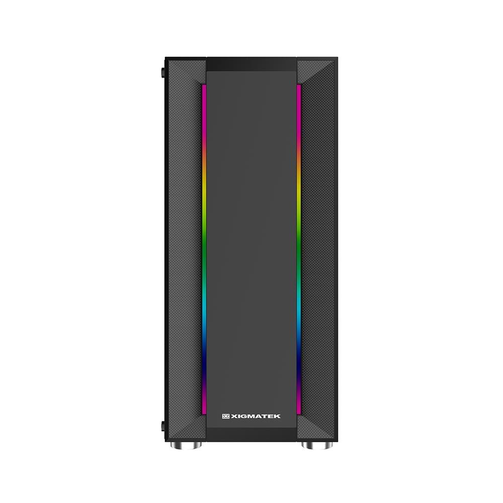 Xigmatek EN49974 HELIOS Temper Camlı 1*12cm Rainbow Led Şeritli Mid-T Gaming Oyuncu Kasası