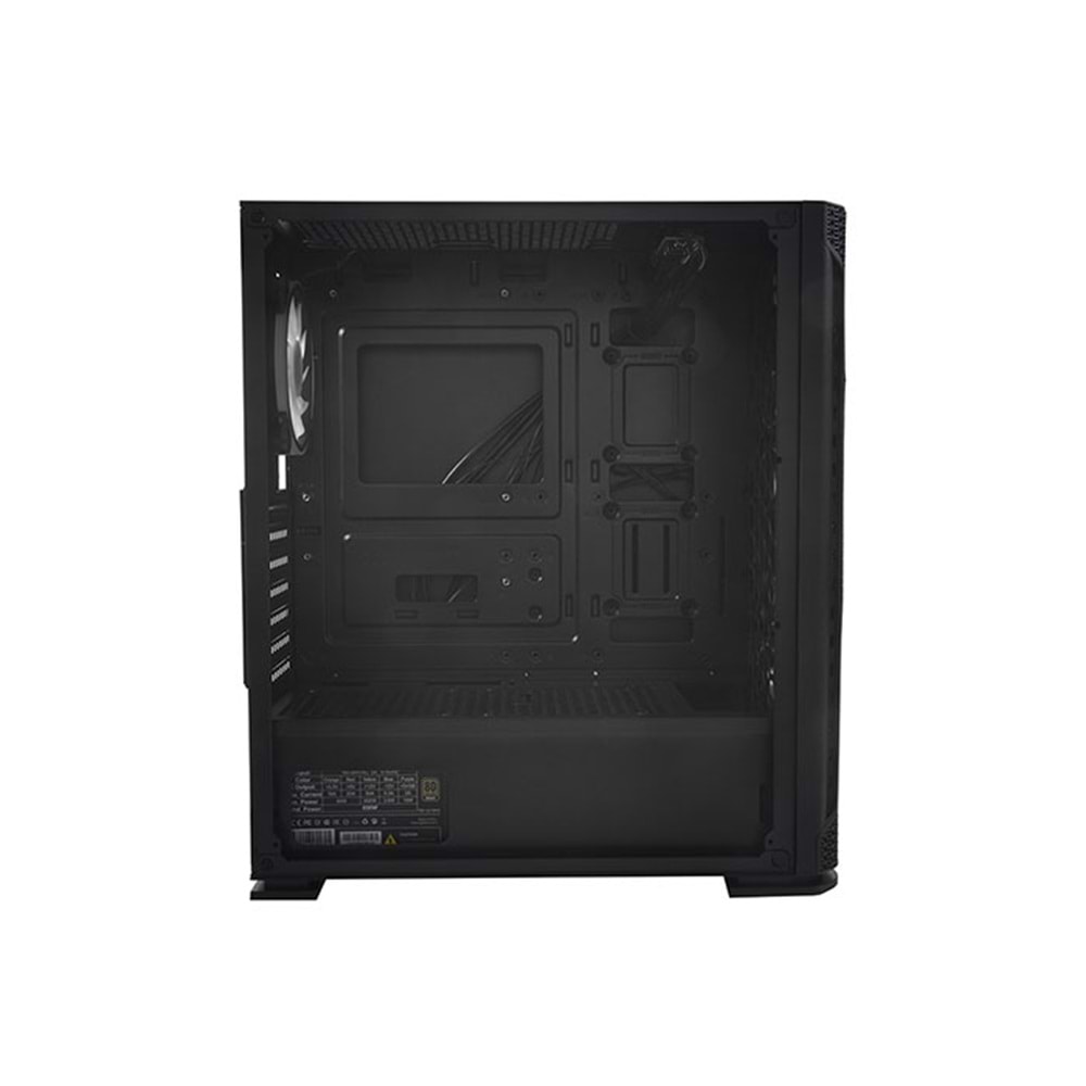 Rampage TRAPPER Temper Camlı Siyah 3*14cm + 1*12cm ARGB Fanlı Gaming Oyuncu Kasası