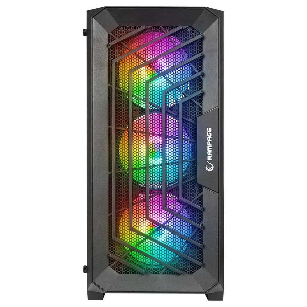 Rampage SPEAR Siyah 4*RGB Auto Fan ATX Mid-T Gaming Oyuncu Kasası