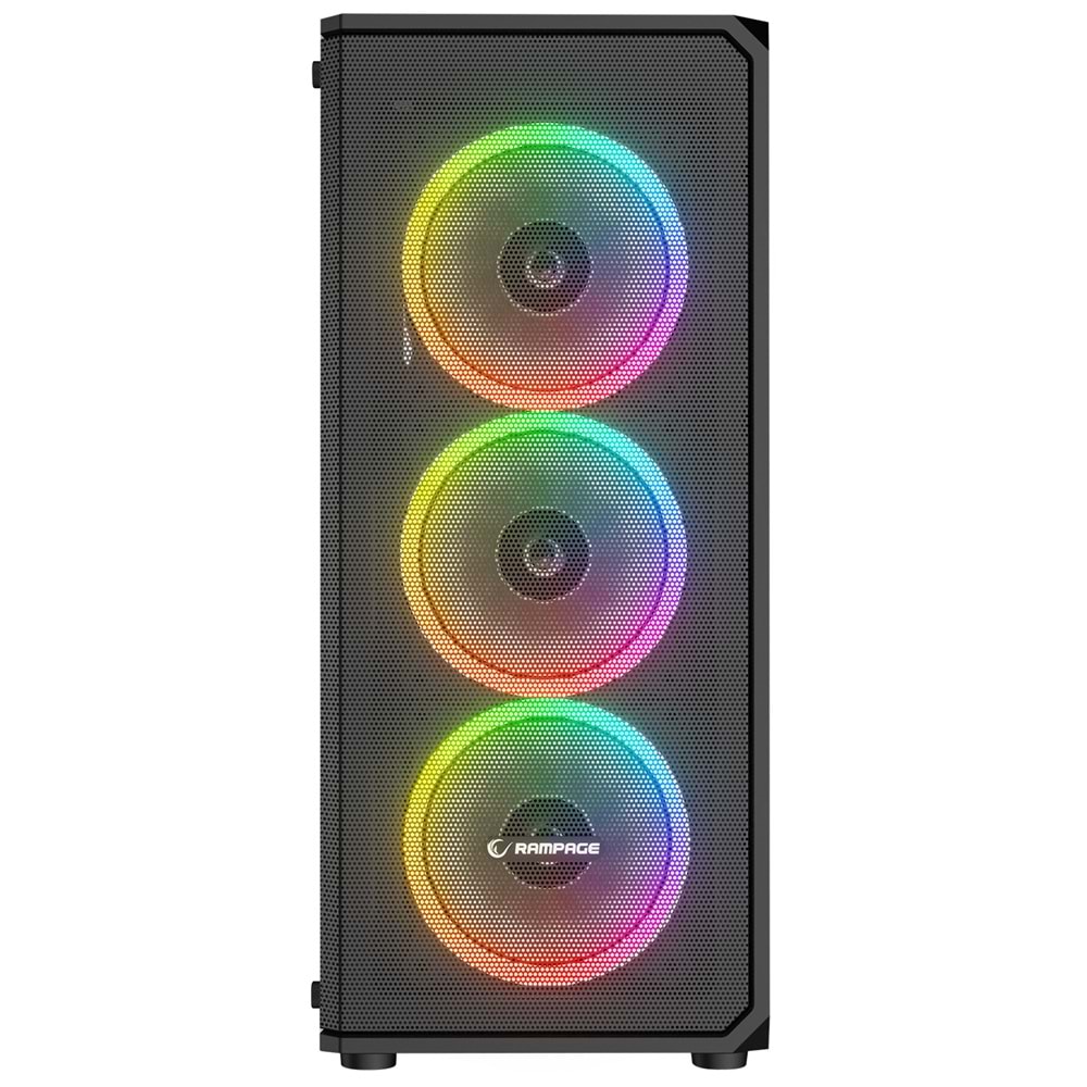 Rampage HELIOS Siyah 4*12cm Rainbow ATX Mid-T Gaming Oyuncu Kasası