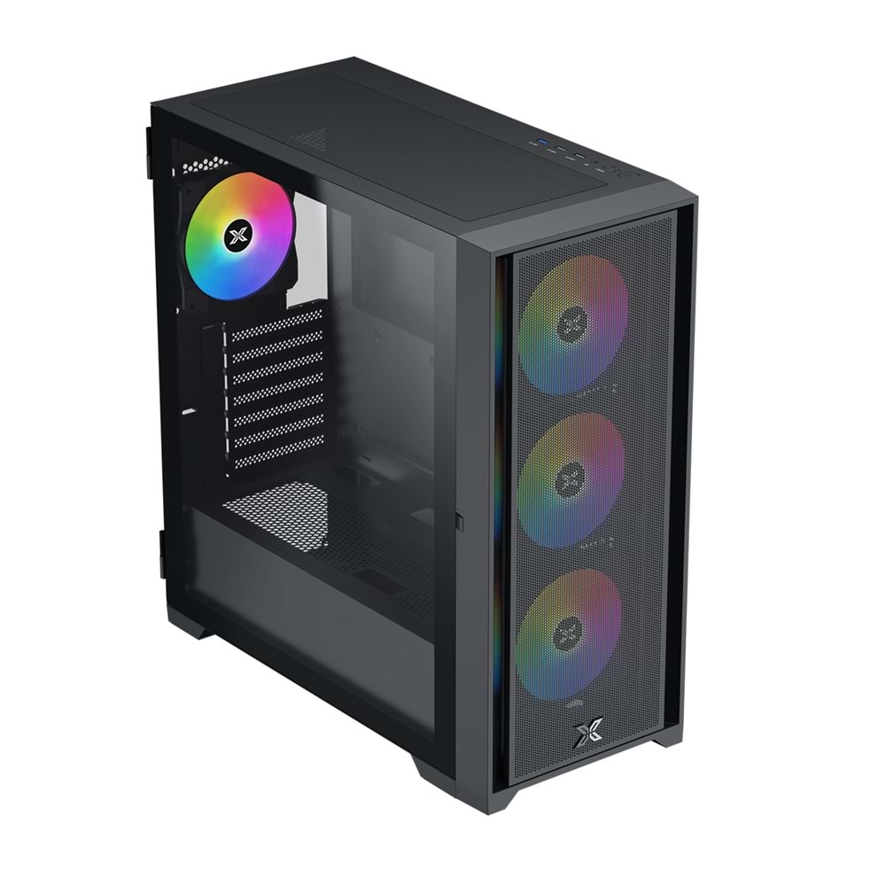 Xigmatek EN47046 Master X II Pro Siyah ODIN II 4*12cm Z20F Fixed RGB Fan Mesh+Cam Panel E-ATX Oyuncu Kasası
