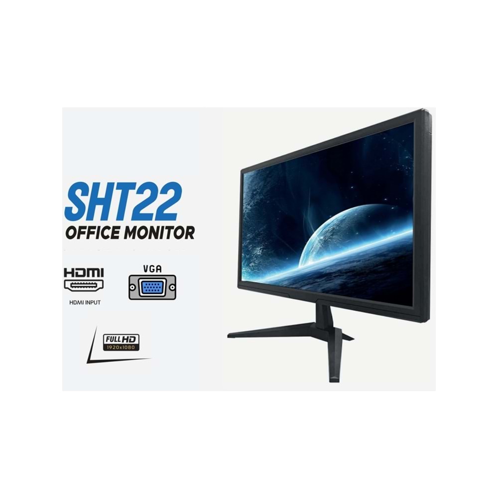 Shiftech SHT22 22” LED Monitör 75 Hz 5 ms Full HD HDMI VGA Siyah ( 2 Yıl Garanti)
