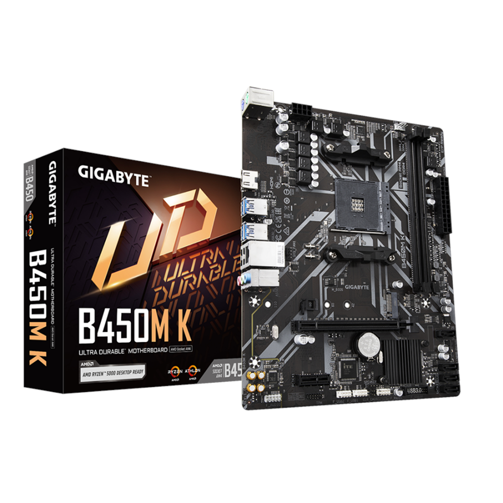 Gigabyte B450M-K rev.1.0. 2xDDR4, 1xM.2. HDMI. AM4 Soket Anakart