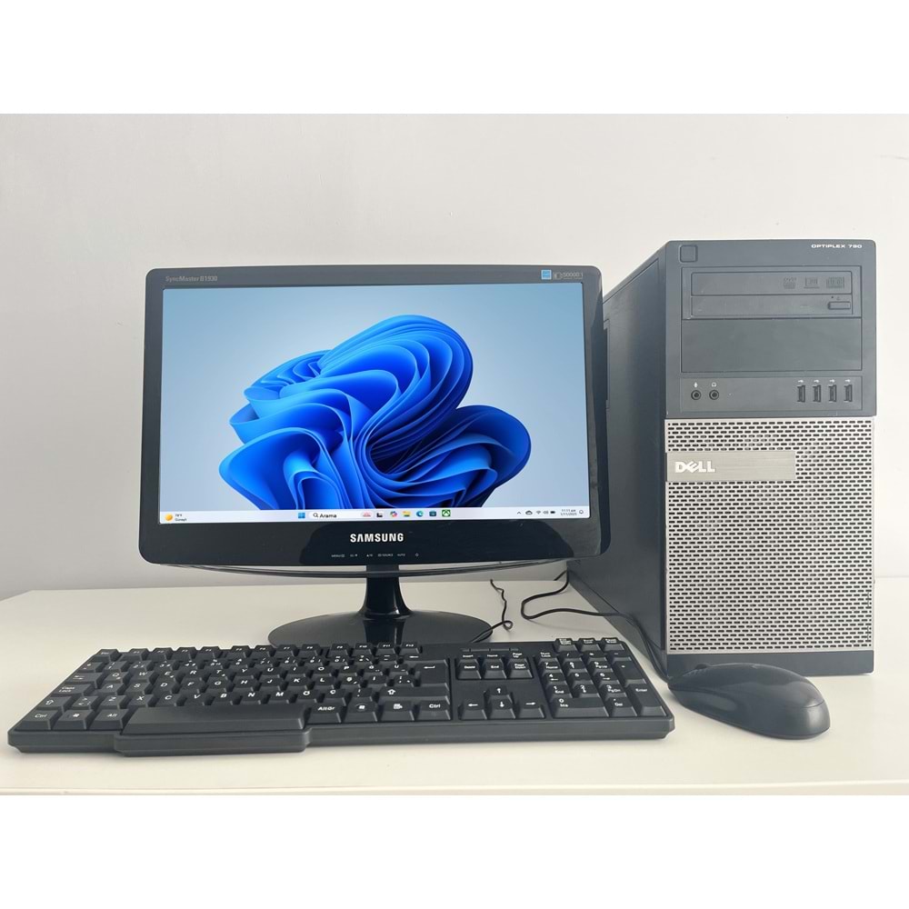 Dell Optiplex 790 Tower / İ3-3320- 3.30ghz / 8Gb Ddr3 /128Gb SSD+250Gb HDD /2. EL BİLGİSAYAR / Samsung 19