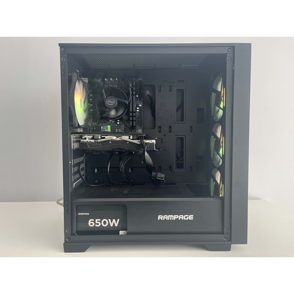 İ5 11400f Turbo: 4.40ghz 16Gb Ram Rx580 Ekran Kartı Gddr5 500Gb M2 Ssd H510 650W Psu Rgb Gaming Kasa (2 Yıl Garanti)