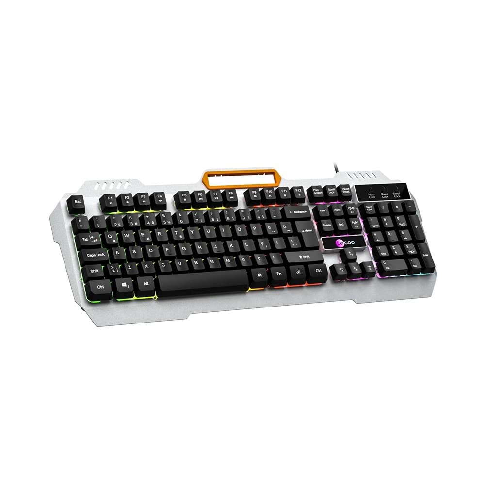 Lecoo KB123 USB Kablolu Makro Tuşlu Rainbow Efektli Mekanik Hisli Membran Gaming Türkçe Q Siyah Klavye