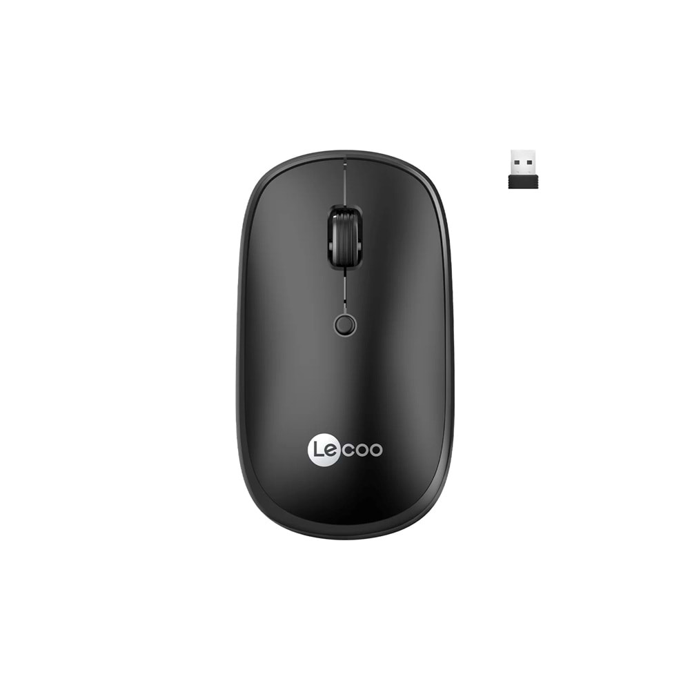 Lecoo WS209 Dual Mod 2.4GHz WiFi + Bluetooth 6 Tuşlu 1600DPI Şarjlı Sessiz Kompakt Kablosuz Optik Mouse Siyah