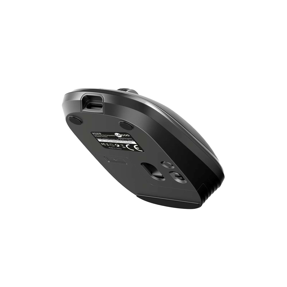 Lecoo WS209 Dual Mod 2.4GHz WiFi + Bluetooth 6 Tuşlu 1600DPI Şarjlı Sessiz Kompakt Kablosuz Optik Mouse Siyah