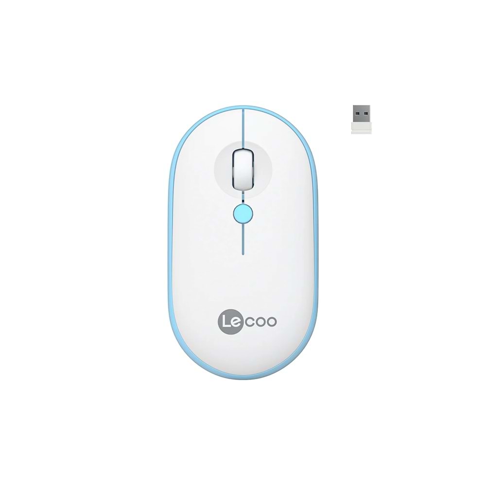 Lecoo WS212 Kablosuz 1600DPI 4 Tuşlu Optik Mouse Beyaz & Mavi