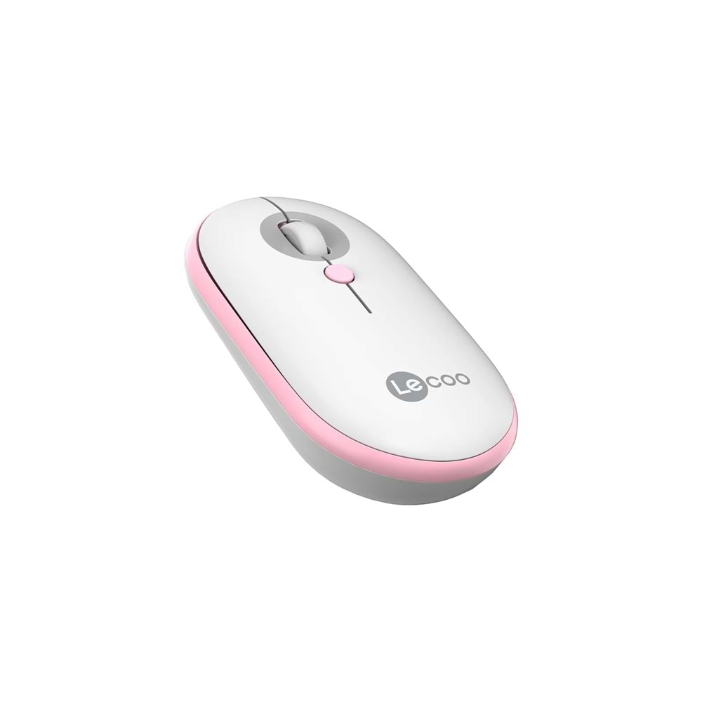 Lecoo WS212 Kablosuz 1600DPI 4 Tuşlu Optik Mouse Beyaz & Pembe