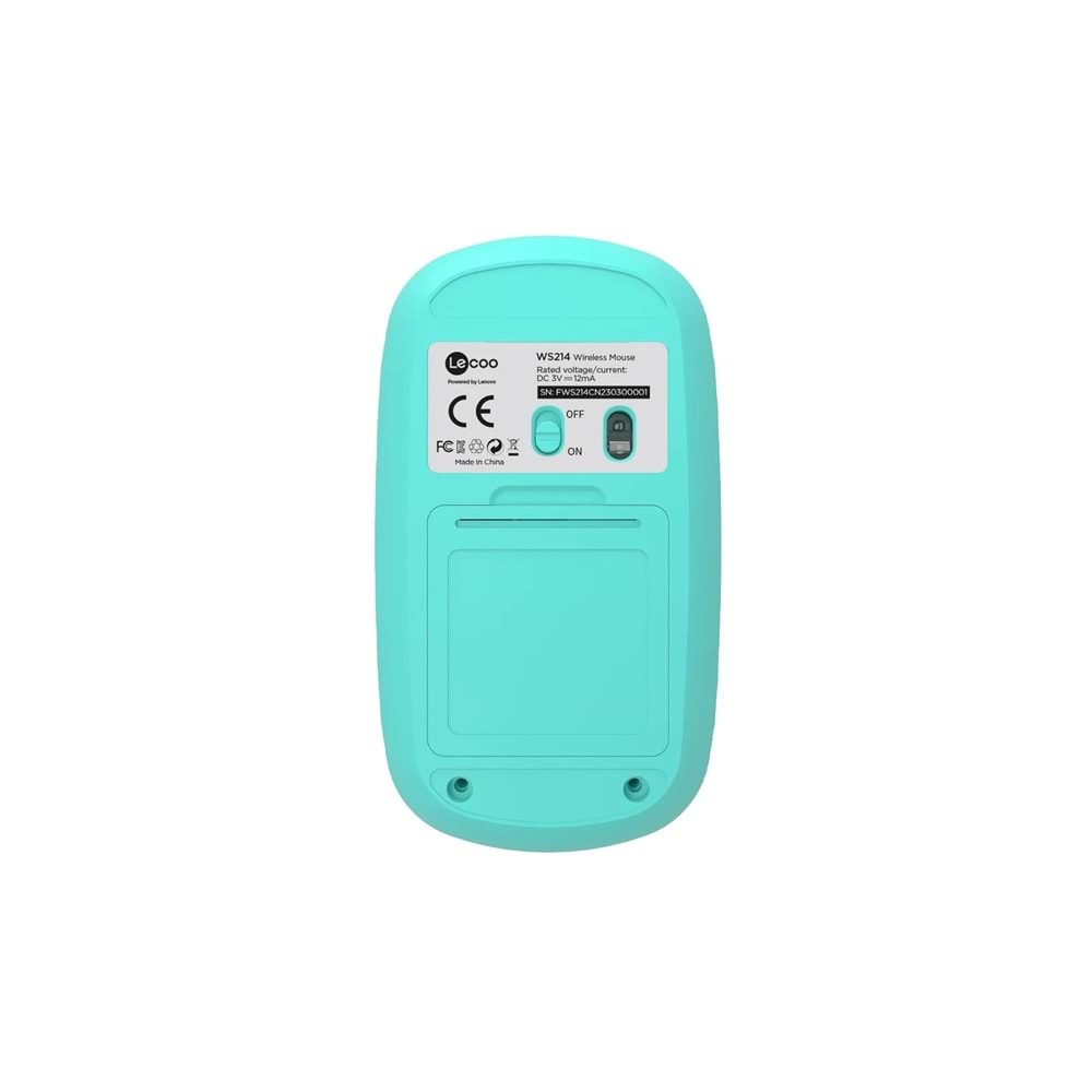 Lecoo WS214 Kablosuz 1200DPI 3 Tuşlu Optik Mouse Turkuaz