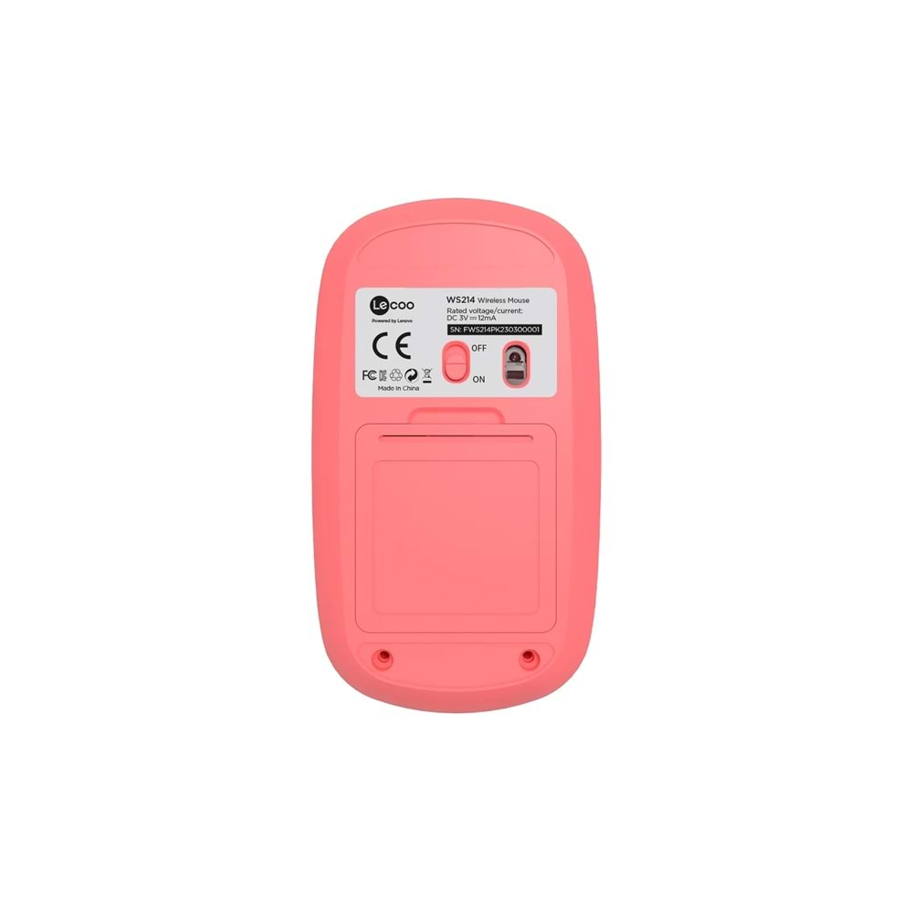 Lecoo WS214 Kablosuz 1200DPI 3 Tuşlu Optik Mouse Pembe