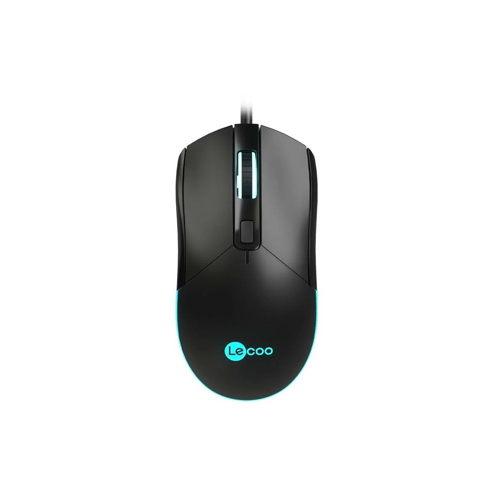 Lecoo MS120 RGB Led Aydınlatmalı USB Kablolu 2400DPI 4 Tuşlu Gaming Optik Mouse Siyah
