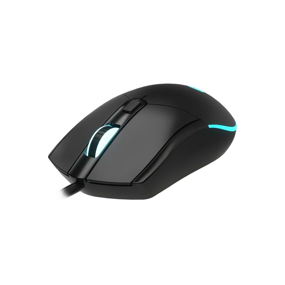 Lecoo MS120 RGB Led Aydınlatmalı USB Kablolu 2400DPI 4 Tuşlu Gaming Optik Mouse Siyah
