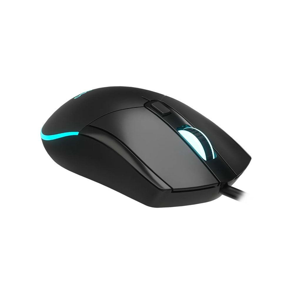 Lecoo MS120 RGB Led Aydınlatmalı USB Kablolu 2400DPI 4 Tuşlu Gaming Optik Mouse Siyah