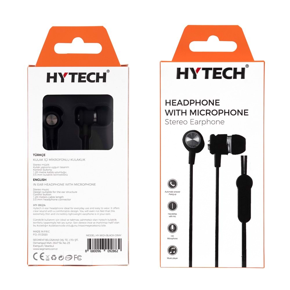 Hytech HY-XK24 20li Set 8*Beyaz 6*Siyah 3*Mavi 3*Kırmızı Kulak İçi Mikrofonlu Kulaklık