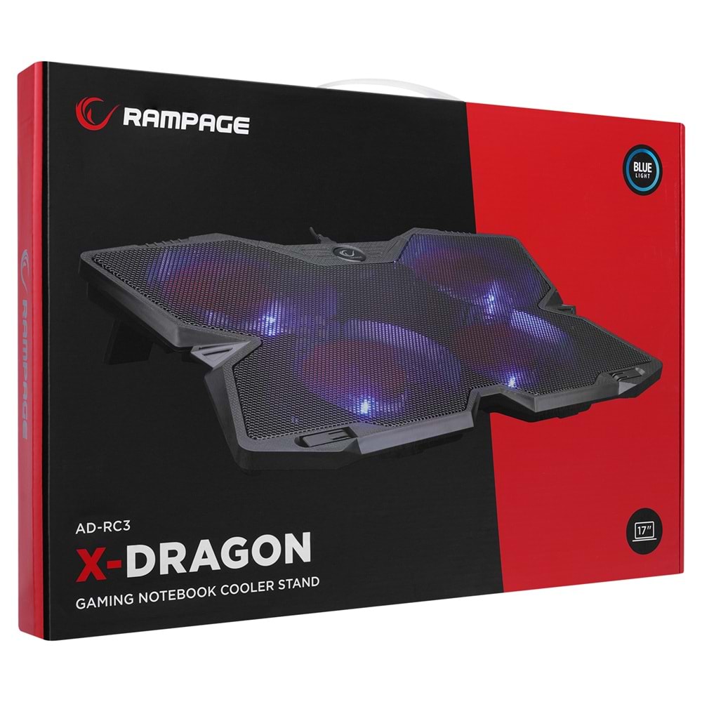 Addison Rampage AD-RC3 X-DRAGON Siyah 140mm 4 Adet Fan Notebook Soğutucu Stand