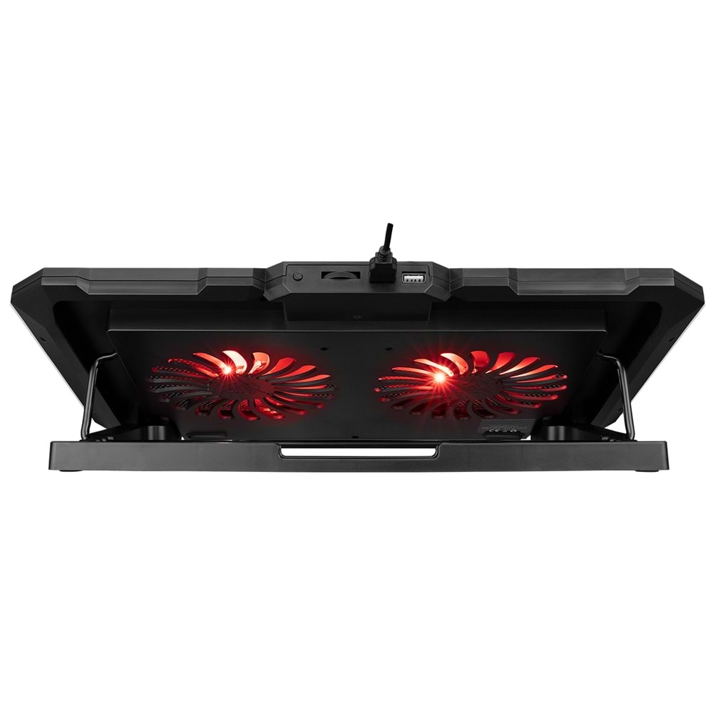 Addison Rampage AD-RC12 CLAW Siyah 2 Fan 2 USB RGB Işıklı 15-17 Notebook Soğutucu Stand