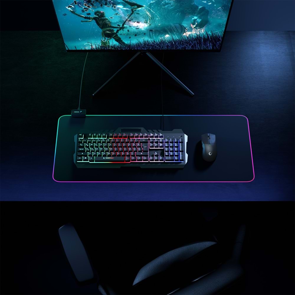 Rampage KB-R57 X-JAMMER Gökkuşağı Aydınlatmalı USB Siyah Tam Türkçe Gaming Oyuncu Klavyesi