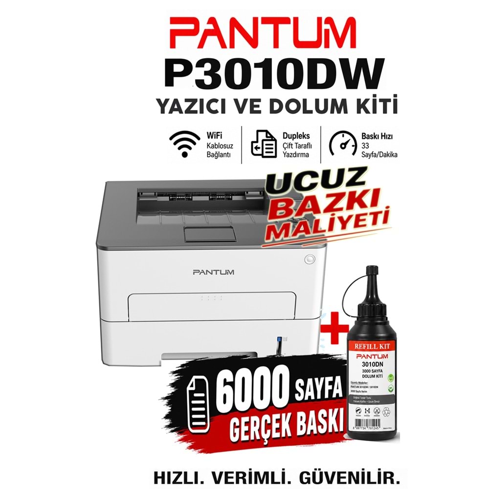 Pantum P3010DW Wi-Fi Mono Lazer Yazıcı