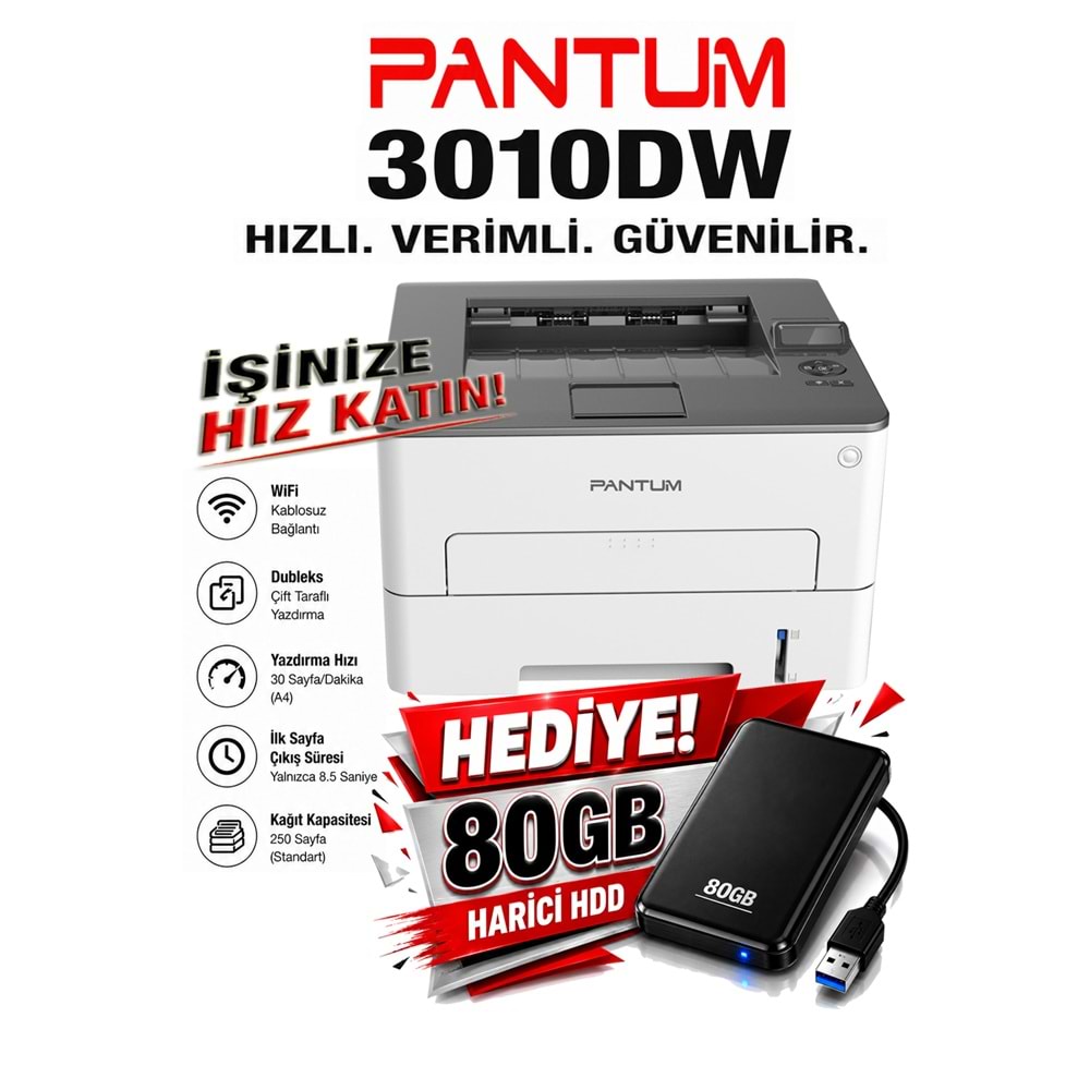 Pantum P3010DW Mono Lazer Yazıcı