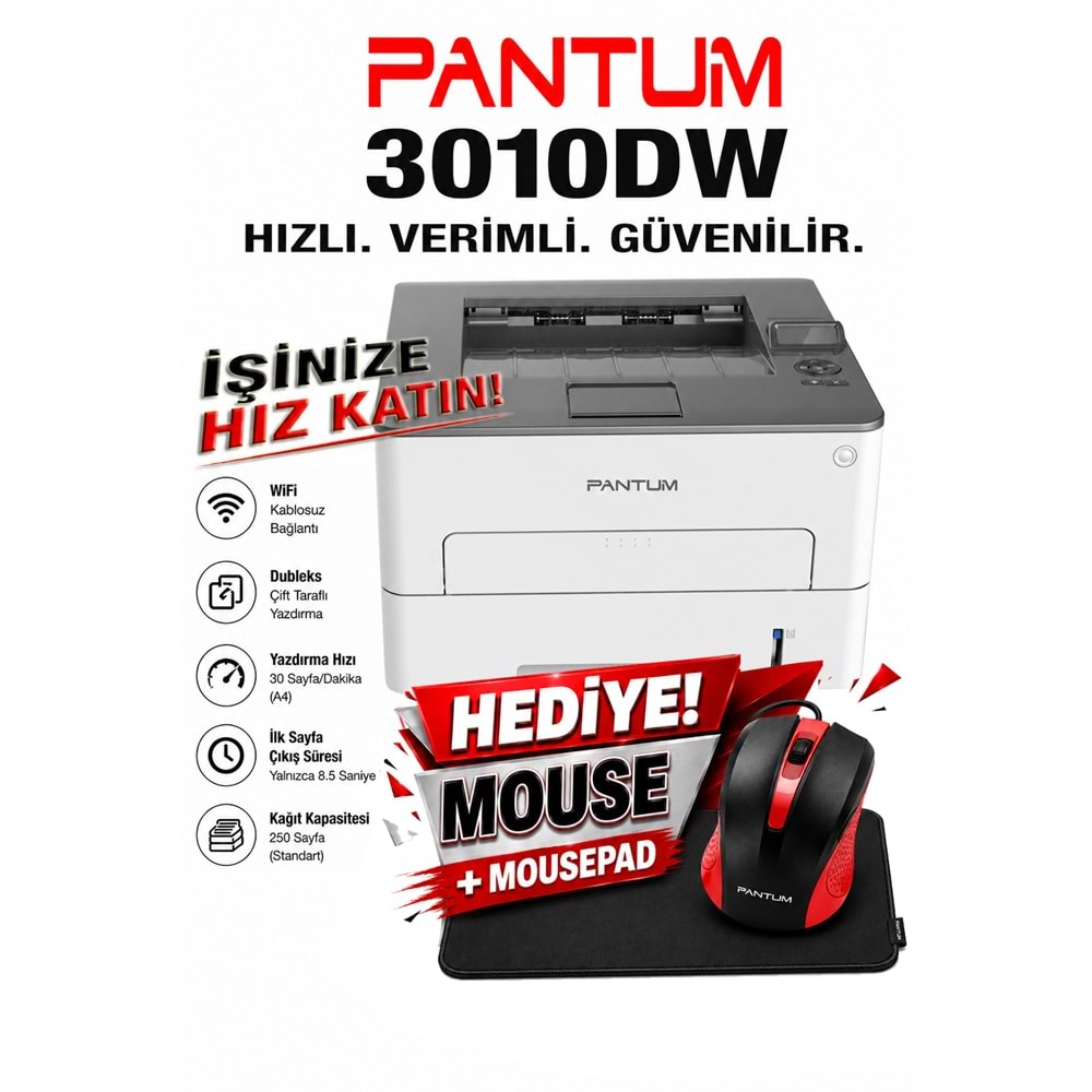 Pantum P3010DW Wi-Fi Lazer Yazıcı