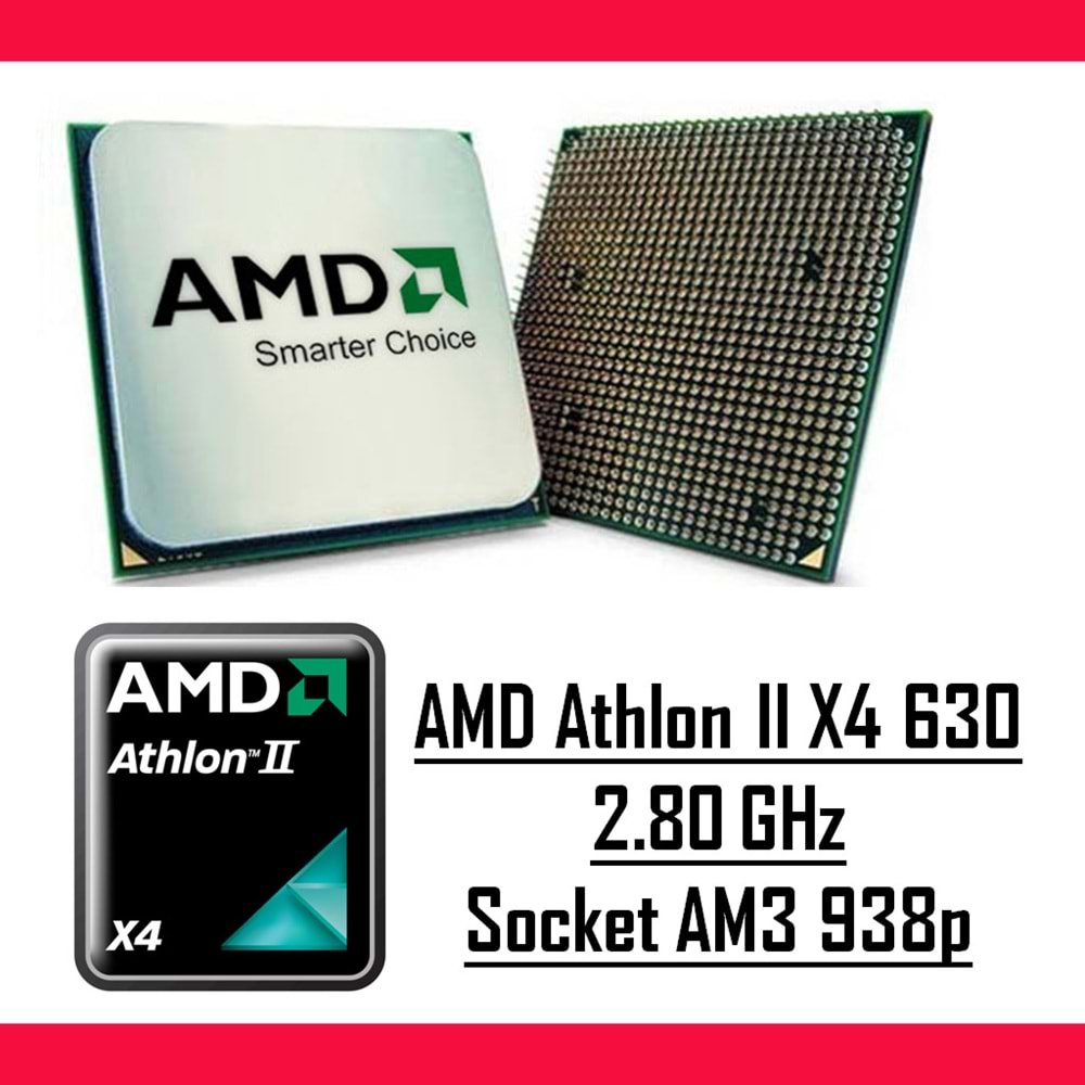 AMD Athlon II X4 630 2.80 Ghz AM3 938p Tray Masaüstü Bilgisayar İşlemci