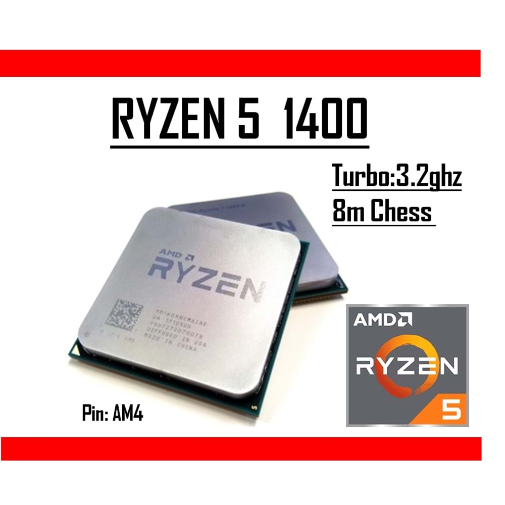 AMD Ryzen™5 1400 3.20 Ghz 8mb Cache 65W 14nm AM4 Tray Masaüstü Bilgisayar İşlemci
