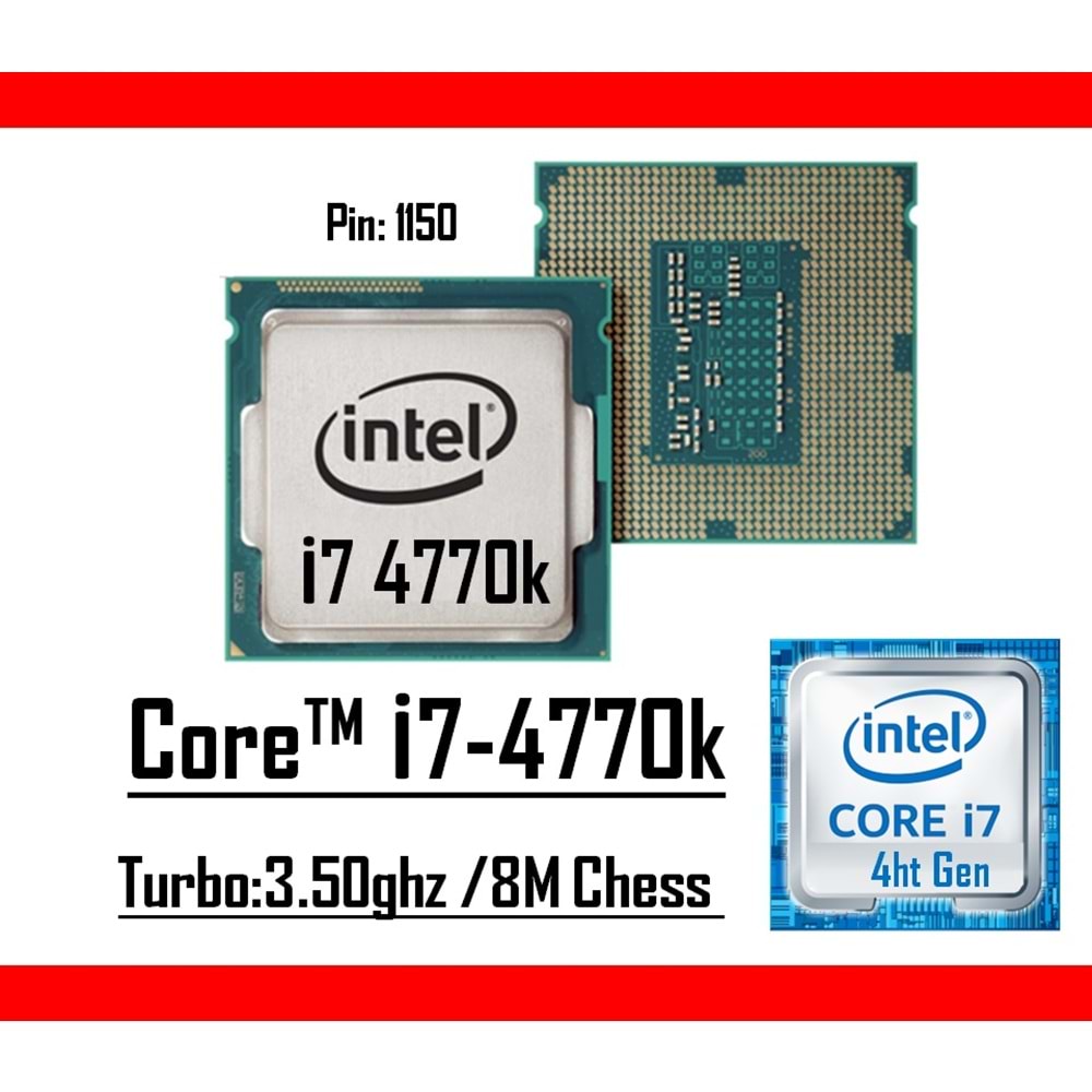 Intel® Core™ i7 4770K 3.5 Ghz 8mb Cache Lga 1150p Tray Masaüstü Bilgisayar İşlemci